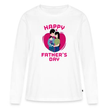 Fête des Pères, Fête des Pères, Fête des Pères, Fête des Pères - T-shirt manches longues Premium bio Femme - blanc - Devant - Julia (174cm)