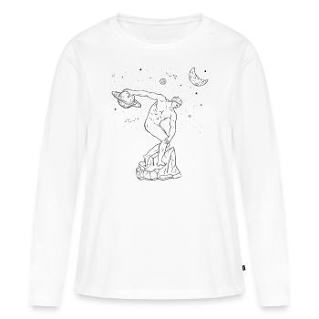 Discobolus esthétique céleste par Myron Planet - T-shirt manches longues Premium bio Femme - blanc - Devant - Julia (174cm)
