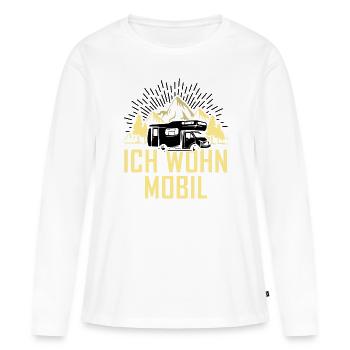 Ich wohn mobil - - Frauen Premium Bio Langarmshirt - Weiß - Vorne - Julia (174cm)