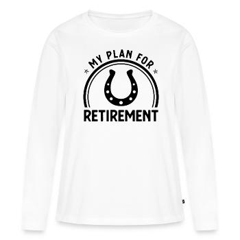 Mon plan de retraite 2 - - T-shirt manches longues Premium bio Femme - blanc - Devant - Julia (174cm)