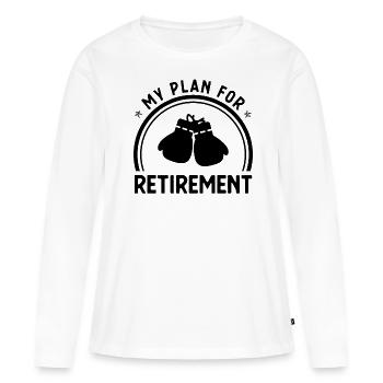 Mein Plan für den Ruhestand 1 - - Frauen Premium Bio Langarmshirt - Weiß - Vorne - Julia (174cm)