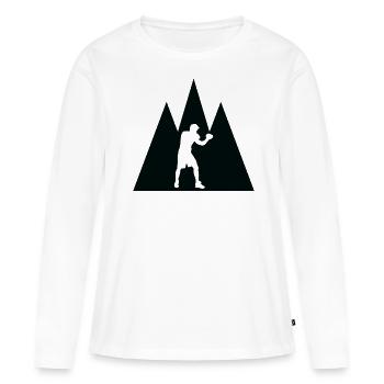 Dreieck Mountain Boxing - Bo - Frauen Premium Bio Langarmshirt - Weiß - Vorne - Julia (174cm)
