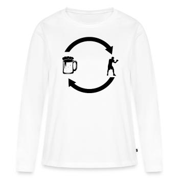 Flèches et boîtes de chargement de bière - - T-shirt manches longues Premium bio Femme - blanc - Devant - Julia (174cm)