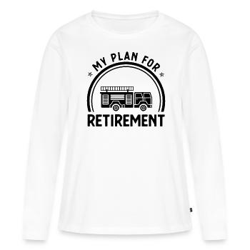 Mon plan de retraite 1 - - T-shirt manches longues Premium bio Femme - blanc - Devant - Julia (174cm)