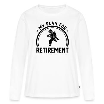 Mon régime de retraite - - T-shirt manches longues Premium bio Femme - blanc - Devant - Julia (174cm)