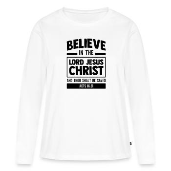Christianisme Chrétiens Foi Églises Christ Bible - T-shirt manches longues Premium bio Femme - blanc - Devant - Julia (174cm)