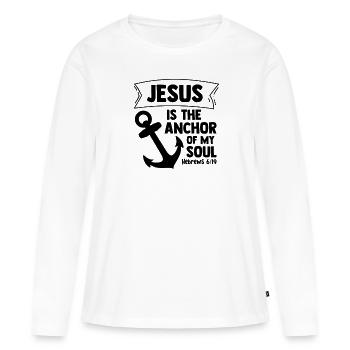 Foi Chrétien Jésus-Christ Bible Religion Dieu - T-shirt manches longues Premium bio Femme - blanc - Devant - Julia (174cm)