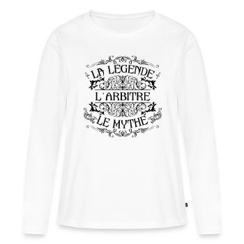 Arbitre | la légende Arbitre le mythe - T-shirt manches longues Premium bio Femme - blanc - Devant - Julia (174cm)