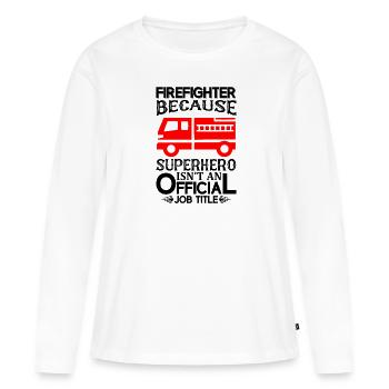Pompiers Pompier pompier Extincteur - T-shirt manches longues Premium bio Femme - blanc - Devant - Julia (174cm)