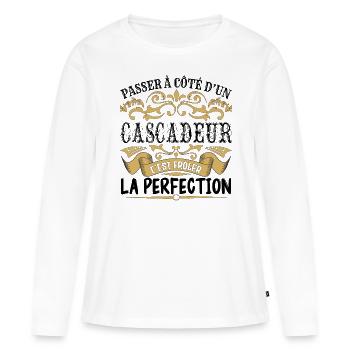 Cascadeur | le Meilleur cadeau Cascadeur - T-shirt manches longues Premium bio Femme - blanc - Devant - Julia (174cm)