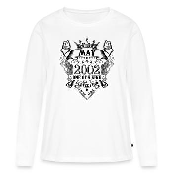 Mai 2002 anniversaire Mai 2002 Mai - T-shirt manches longues Premium bio Femme - blanc - Devant - Julia (174cm)