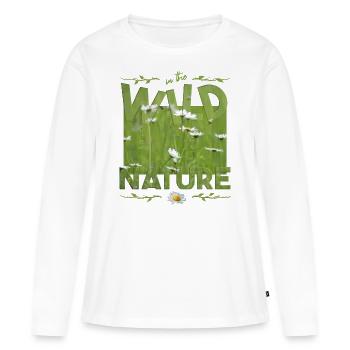 Nature sauvage - T-shirt manches longues Premium bio Femme - blanc - Devant - Julia (174cm)