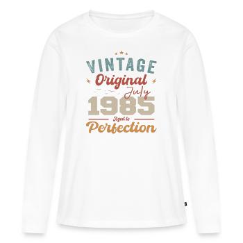 Juli 1985 Geburtstag Juli 1985 Original 1985 Juli - Frauen Premium Bio Langarmshirt - Weiß - Vorne - Julia (174cm)