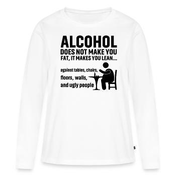 L’alcool ne fait pas grossir - T-shirt manches longues Premium bio Femme - blanc - Devant - Julia (174cm)
