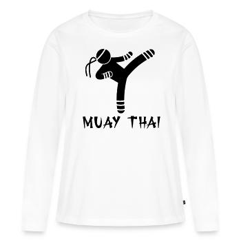 Muay Thai - Frauen Premium Bio Langarmshirt - Weiß - Vorne - Julia (174cm)