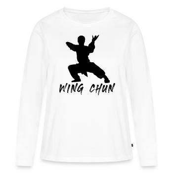 Wing Chun - Women's Premium Organic Long Sleeve Shirt - white - Front - Julia (174cm)