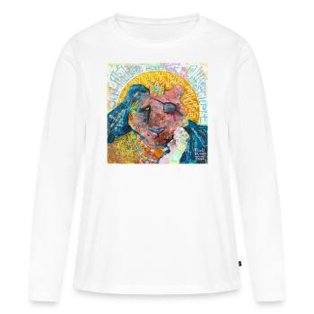 Lion pèlerin - T-shirt manches longues Premium bio Femme - blanc - Devant - Julia (174cm)