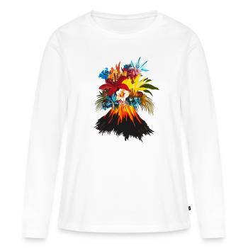 Volcano Flowers Colorful - Women's Premium Organic Long Sleeve Shirt - white - Front - Julia (174cm)