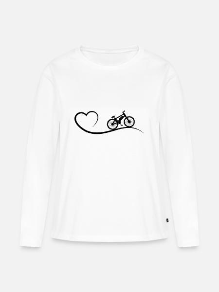 Herz und ebike - - Frauen Premium Bio Langarmshirt - Weiß