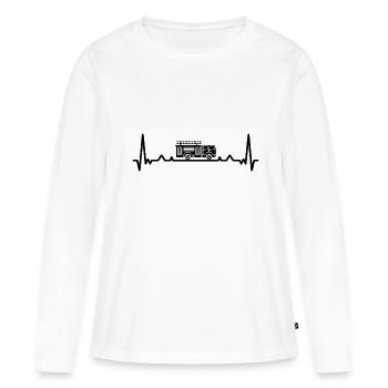 Heartbeat et pompier - (2) - T-shirt manches longues Premium bio Femme - blanc - Devant - Julia (174cm)
