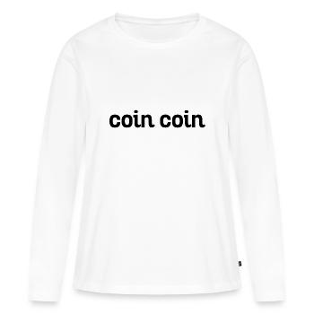 Coin coin - T-shirt manches longues Premium bio Femme - blanc - Devant - Julia (174cm)