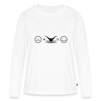 Smile Face and Swimming - - Women's Premium Organic Long Sleeve Shirt - white - Front - Julia (174cm)