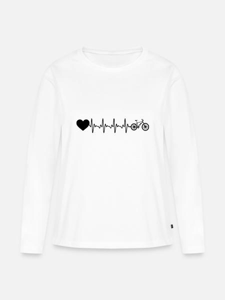 Herzschlagherz und ebike - - Frauen Premium Bio Langarmshirt - Weiß