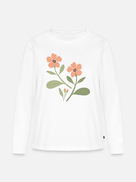Moderne trendy Blumen - Frauen Premium Bio Langarmshirt - Weiß