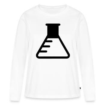 Icône de tube à essai - T-shirt manches longues Premium bio Femme - blanc - Devant - Julia (174cm)