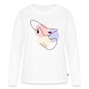 WIFE. DAUGHTER. ADOLESCENT. WOMEN'S DAY - Women's Premium Organic Long Sleeve Shirt - white - Front - Julia (174cm)