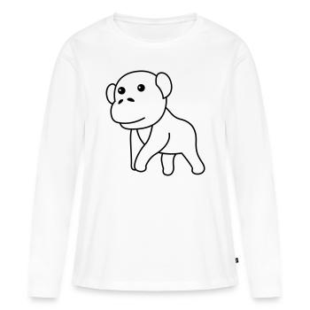 Gorilla Comic - T-shirt manches longues Premium bio Femme - blanc - Devant - Julia (174cm)