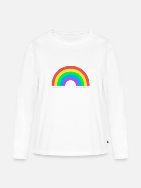Regenbogen - Frauen Premium Bio Langarmshirt - Weiß