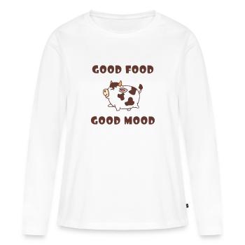 Épaisse vache mignonne grasse cadeau drôle vaches - T-shirt manches longues Premium bio Femme - blanc - Devant - Julia (174cm)