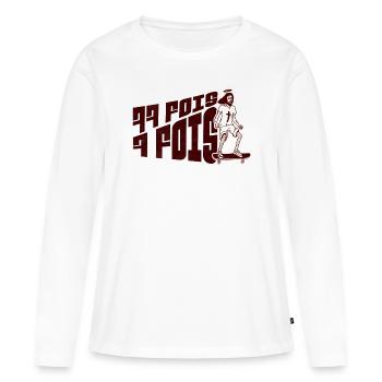 77 fois 7 fois - T-shirt manches longues Premium bio Femme - blanc - Devant - Julia (174cm)