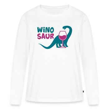 Dino - Frauen Premium Bio Langarmshirt - Weiß - Vorne - Julia (174cm)