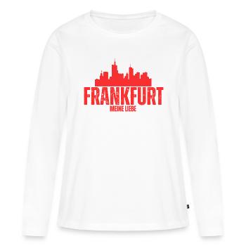 Frankfurt, Frankfurt am Main - Frauen Premium Bio Langarmshirt - Weiß - Vorne - Julia (174cm)