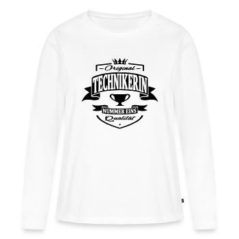 technikerin - Frauen Premium Bio Langarmshirt - Weiß - Vorne - Julia (174cm)