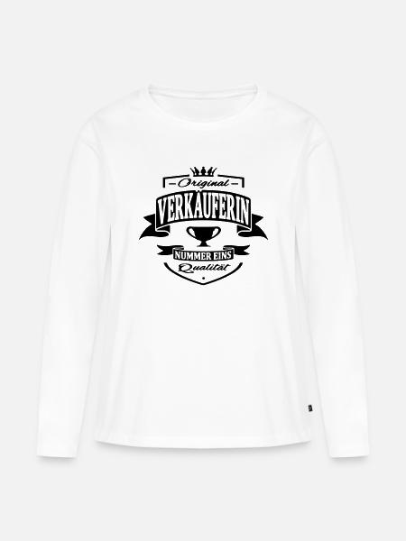 verkäuferin - Frauen Premium Bio Langarmshirt - Weiß
