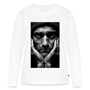 Thinking Guy - Frauen Premium Bio Langarmshirt - Weiß - Vorne - Julia (174cm)