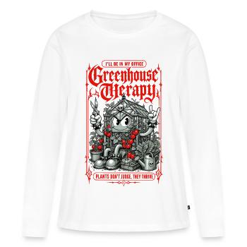 Les plantes de jardinage en serre, en serre, prospèrent - T-shirt manches longues Premium bio Femme - blanc - Devant - Julia (174cm)