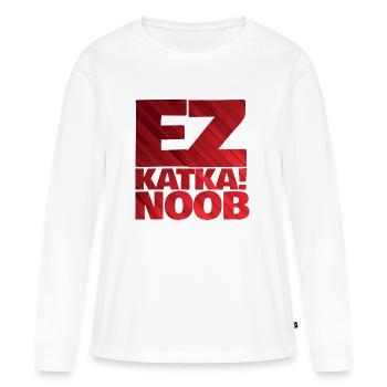 ez katka - T-shirt manches longues Premium bio Femme - blanc - Devant - Julia (174cm)