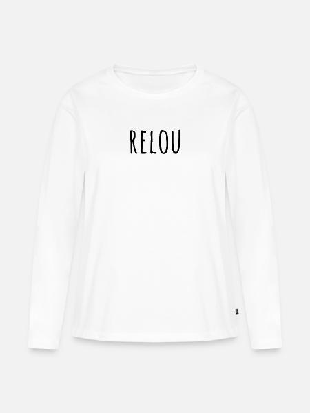 relou. t shirt relou humour chiant - Premium økologisk langærmet T-shirt til kvinder - hvid