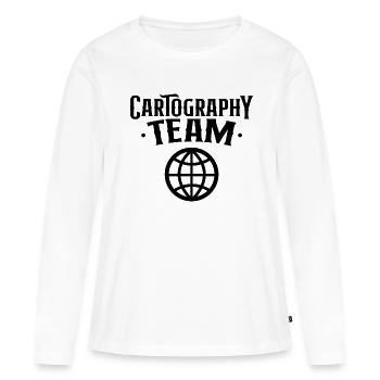 Carte kartaographique carte carte de cartographie - T-shirt manches longues Premium bio Femme - blanc - Devant - Julia (174cm)