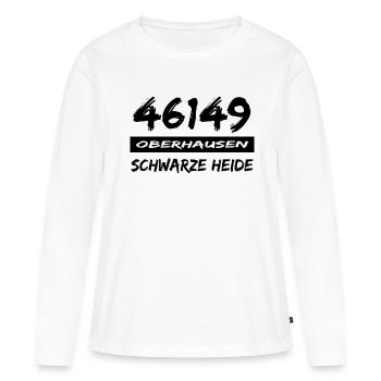 46149 Oberhausen Schwarze Heide - Frauen Premium Bio Langarmshirt - Weiß - Vorne - Julia (174cm)
