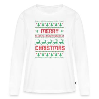 Frohe Weihnachten - Frauen Premium Bio Langarmshirt - Weiß - Vorne - Julia (174cm)