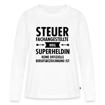 Steuerfachangestellte - Superheldin - Frauen Premium Bio Langarmshirt - Weiß - Vorne - Julia (174cm)