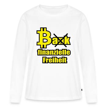 Bitcoin vs Bank - Frauen Premium Bio Langarmshirt - Weiß - Vorne - Julia (174cm)