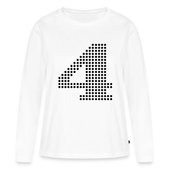 4 nummer - Frauen Premium Bio Langarmshirt - Weiß - Vorne - Julia (174cm)