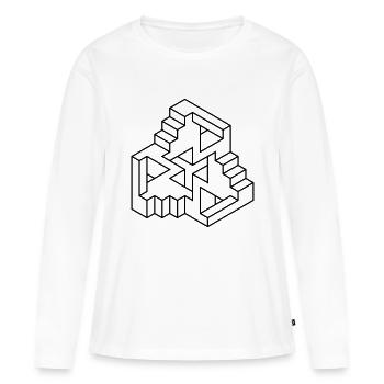 Impossible Figures 77A - Women's Premium Organic Long Sleeve Shirt - white - Front - Julia (174cm)