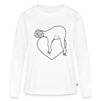 coeur amour paresseux se détendre muede se détendre haeng - T-shirt manches longues Premium bio Femme - blanc - Devant - Julia (174cm)